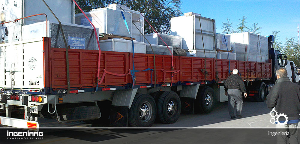 Transporte de chillers y de equipos de expansion directa.