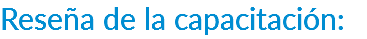 Reseña de la capacitación: